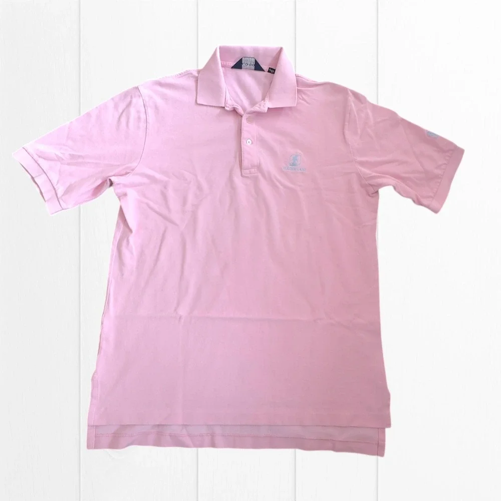 Polo Golf Ralph Lauren Polo Shirt Mens Medium Pink Mauna Lani Cotton Pique MW22‎